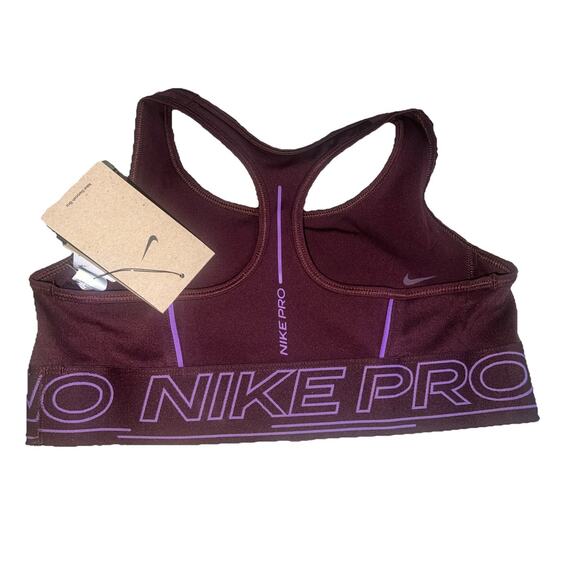 Nike Pro Kid’s Large Dri-FIT Sports Bra Purple (Burgundy)/Pink New With Tags - Picture 2 of 3